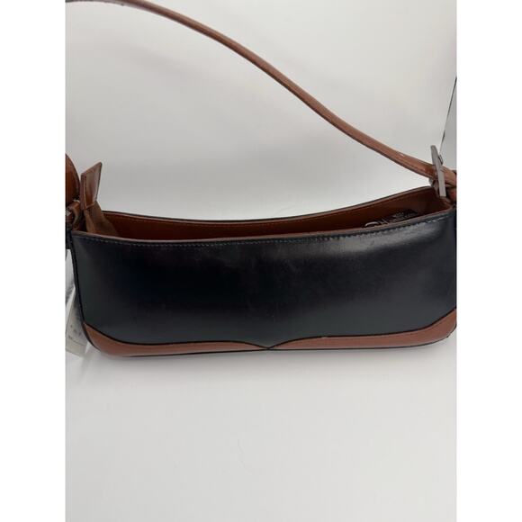 Daniela Moda Black & Brown Genuine Italian Leather Handbag NWT - Picture 7 of 16